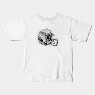 American football helmet drawing with scribble art Kids T-Shirt